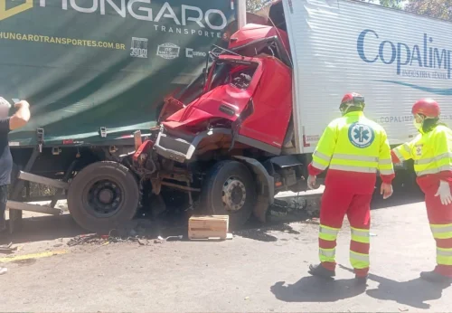 Acidente entre caminhões deixa três mortos na BR-153 em Talismã