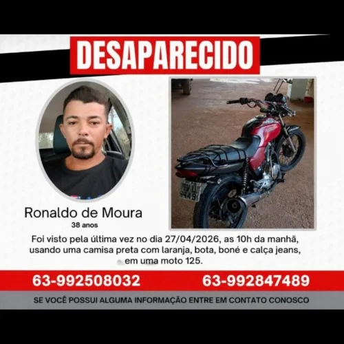 Caseiro desaparece em fazenda no TO e família relata ligações confusas