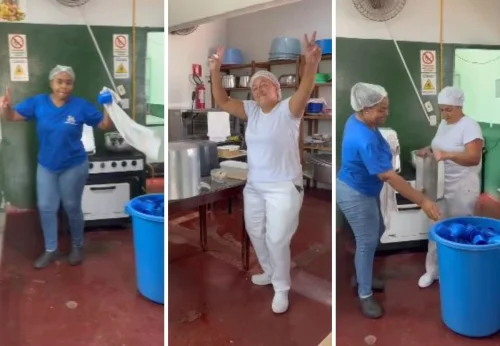 Funcionárias dançam forró no recreio de escola e vídeo viraliza
